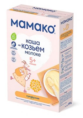 Купить мамако каша кукурузная с пребиотиками на козьем молоке с 5 месяцев, 200г в Арзамасе