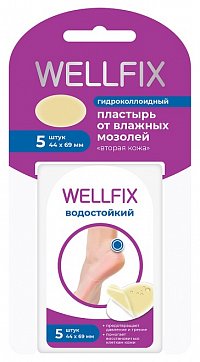Пластырь Веллфикс (Wellfix) гидроколлоидные 44 х 69 мм, 5 шт Пластырь Веллфикс (Wellfix) гидроколлоидные 44 х 69 мм, 5 шт