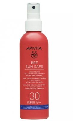 Купить apivita (апивита) bee sun safe спрей для лица и тела ультралегкий солнцезащитный тающий, 200 мл spf30 в Арзамасе