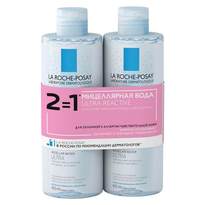 Купить la roche-posay ultra reactive (ля рош позе) набор: мицеллярная вода для чувствительной кожи лица 400мл, 2 шт в Арзамасе