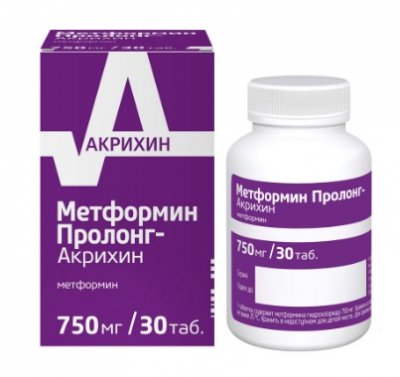 Купить метформин пролонг-акрихин, таблетки с пролонгированным высвобождением, покрытые пленочной оболочкой 750мг, 30 шт в Арзамасе