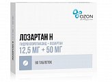 Купить лозартан-н, таблетки, покрытые пленочной оболочкой 50мг+12,5мг, 90 шт в Арзамасе