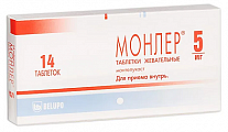 Купить монлер, таблетки жевательные 5мг, 14 шт в Арзамасе