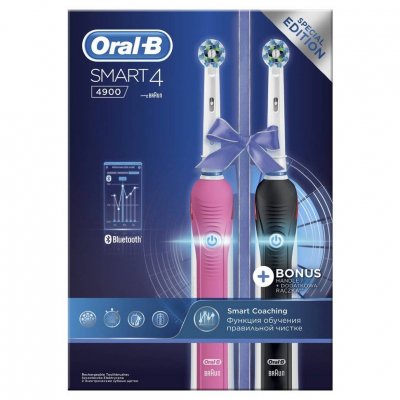Купить oral-b (орал-би) набор: электрических зубных щеток, smart4 4900/d6015253h 2 шт в Арзамасе