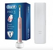 Купить oral-b (орал-би) электрическая зубная щетка pro 3 тип 3772 crossaction розовая+ зарядное устройство 3757 +чехол в Арзамасе