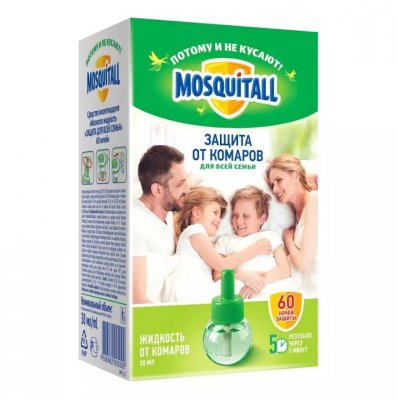 Купить mosquitall (москитолл) защита для взрослых жидкость к фумигатору 60ночей 30 мл в Арзамасе