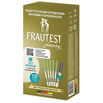 Тест для определения овуляции Frautest (Фраутест) Planning+Тест для определения беременности, 2 шт