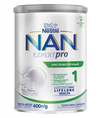 Купить nan 1 (нан) кисломолочный смесь сухая для детей с рождения, 400г в Арзамасе