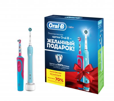 Купить oral-b (орал-би) набор: электрических зубных щеток, pro 500/d16513u+stages power frozen d12513k в Арзамасе