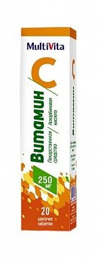 Витамин С 250мг, таблетки растворимые, 20 шт