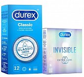 Купить durex (дюрекс) набор: презервативы classic, 12шт + invisible extra lube, 3шт в Арзамасе