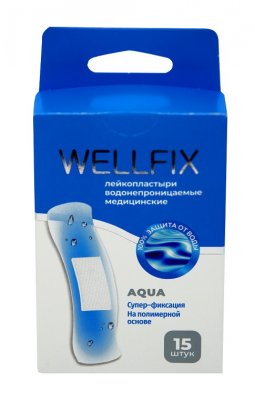 Купить пластырь веллфикс (wellfix) водонепроницаемый медицинский на полимерной основе aqua, 15 шт в Арзамасе