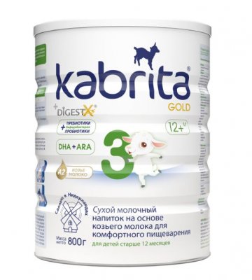 Купить kabrita gold 3 (кабрита) смесь на козьем молоке для детей старше 12 месяцев, 800г в Арзамасе