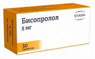Купить бисопролол, таблетки, покрытые пленочной оболочкой 5мг, 30 шт в Арзамасе