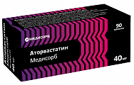 Купить аторвастатин медисорб, таблетки покрытые пленочной оболочкой 40 мг, 90 шт в Арзамасе