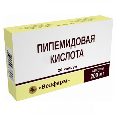 Купить пипемидовая кислота, капс 200мг №20 (велфарм ооо, россия) в Арзамасе