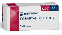 Купить лозартан-вертекс, таблетки покрытые пленочной оболочкой 50 мг, 120 шт в Арзамасе