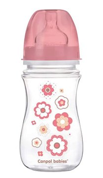 Canpol (Канпол) бутылочка EasyStart Newborn baby с широким горлышком антиколиковая 3+ мес, 240мл мл, 35/217 розовый