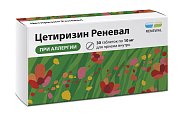 Купить цетиризин реневал, таблетки, покрытые пленочной оболочкой, 10 мг, 30шт от аллергии в Арзамасе