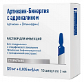 Купить артикаин-бинергия с адреналином, раствор для инъекций 20мг/мл+0,005мг/мл, ампула 2мл 10шт в Арзамасе