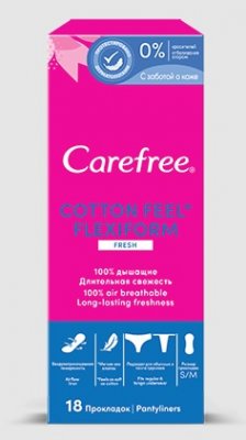 Купить carefree (кэфри) прокладки ежедневные флекси форм фреш ароматизированные 18шт в Арзамасе
