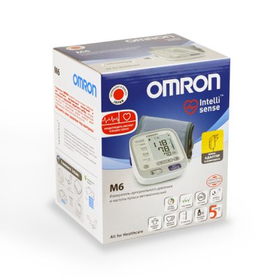 Купить тонометр автоматический omron (омрон) m6, с адаптером, манжета 22-42см (hem-7213-aru) в Арзамасе