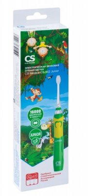 Купить зубная щетка электрическая звуковая cs medica cs-562 junior, зеленая 1 шт в Арзамасе