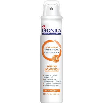 Купить deonica (деоника) дезодорант антиперспирант энергия витаминов спрей, 200мл в Арзамасе