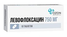 Купить левофлоксацин, таблетки, покрытые пленочной оболочкой 750мг, 10 шт в Арзамасе