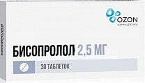 Купить бисопролол, таблетки, покрытые пленочной оболочкой 2,5мг, 30 шт в Арзамасе