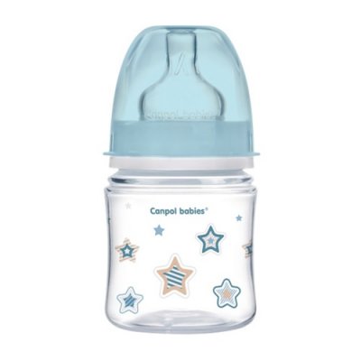 Купить canpol (канпол) бутылочка пластиковая easystart newborn антиколиковая с широким горлом с рождения, 120 мл голубая в Арзамасе
