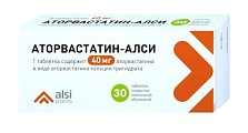 Купить аторвастатин-алси, таблетки покрытые пленочной оболочкой 40мг, 30 шт в Арзамасе