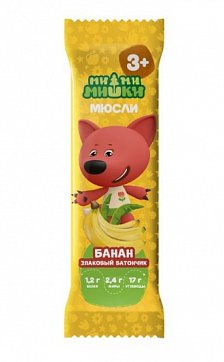 Батончик злаковый Ми-ми-мишки со вкусом банана, 24г Батончик злаковый Ми-ми-мишки со вкусом банана, 24г