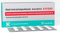 Купить ацетилсалициловая кислота кардио, таблетки кишечнорастворимые, покрытые пленочной оболочкой 100мг, 30 шт в Арзамасе