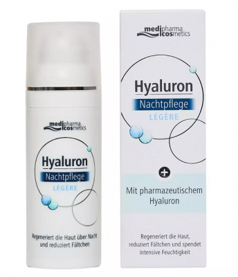 Купить медифарма косметик (medipharma cosmetics) hyaluron крем для лица ночной легкий, 50мл в Арзамасе