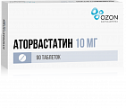 Купить аторвастатин, таблетки, покрытые пленочной оболочкой 10мг, 90 шт в Арзамасе