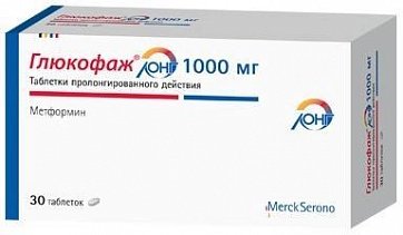 Глюкофаж Лонг, таблетки с пролонгированным высвобождением 1000мг, 30 шт Глюкофаж Лонг, таблетки с пролонгированным высвобождением 1000мг, 30 шт