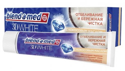 Купить бленд-а-мед (blend a med)зубная паста 3d вайт отбеливание и бережная чистка с кокосовым маслом 100мл в Арзамасе