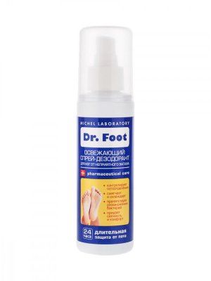 Купить dr foot (доктор фут) дезодорант для ног против неприятного запаха освежающий, спрей 150мл в Арзамасе