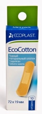 Купить ecoplast ecocotton набор тканевых пластырей 72 х 19мм, 10 шт в Арзамасе