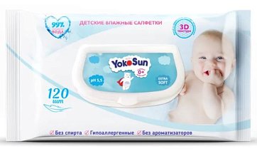 YokoSun (ЙокоСан) салфетки влажные детские 120шт