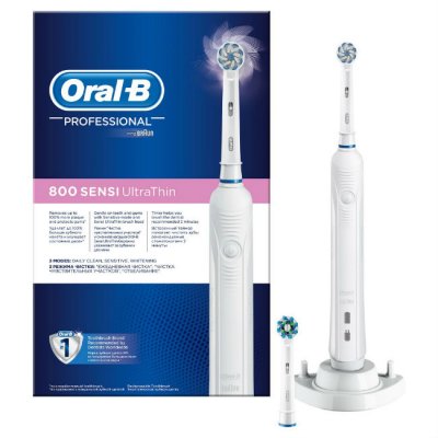 Купить орал-би (oral-b) электрическая зубная щетка professional 800 d 16.524.3u sensi ultra thin, 1 шт. (ор в Арзамасе