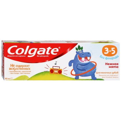 Купить колгейт (colgate) зубная паста детская без фтора с 3-5 лет, 60мл в Арзамасе