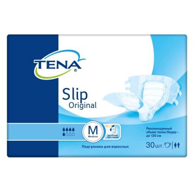 Купить tena slip оriginal (тена) подгузники для взрослых, размер m (обхват талии/бедра от 80см до 120см), 30 шт в Арзамасе