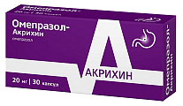 Купить омепразол-акрихин, капсулы кишечнорастворимые 20мг, 30 шт в Арзамасе