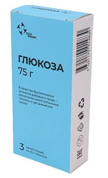 Глюкоза порошок, пакет-саше 25г, 3 шт БАД