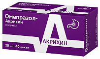 Купить омепразол-акрихин, капсулы кишечнорастворимые 20мг, 40 шт в Арзамасе