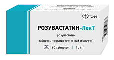 Купить розувастатин-лект, таблетки покрытые пленочной оболочкой 10 мг, 90 шт в Арзамасе