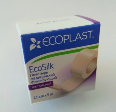 Купить ecoplast ecosilk медицинский фиксирующий текстильный 2,5см х 5м в Арзамасе