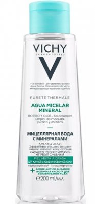 Купить виши пюр термаль (vichy purete thermale) мицеллярная вода с минералами для жирной и комбинированной кожи 200мл в Арзамасе